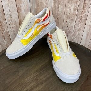 Vans Old Skool Flames True White Classic White Sneaker Size 7 Women